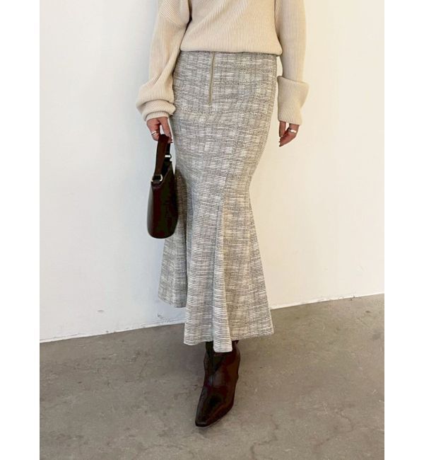 LAGUNAMOON「カットツイードフロントZIPスカート」|スカート|