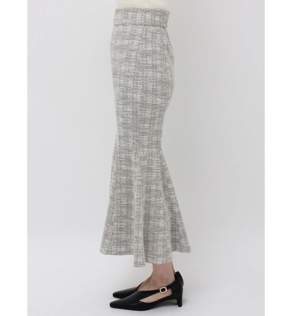 LAGUNAMOON「カットツイードフロントZIPスカート」|スカート|