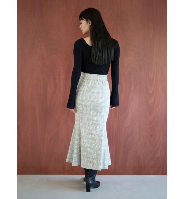LAGUNAMOON「カットツイードフロントZIPスカート」|スカート|