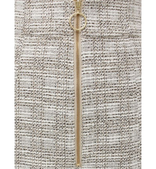 LAGUNAMOON「カットツイードフロントZIPスカート」|スカート|