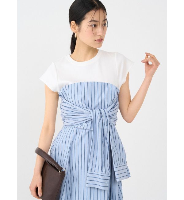 LAGUNAMOON「カットドッキングシャツレイヤードワンピース」|ワンピース|