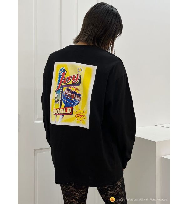 EVRIS「【EVRIS&times;Chupa Chups】グラフィックロンT」|Tシャツ・カットソー|ブラック