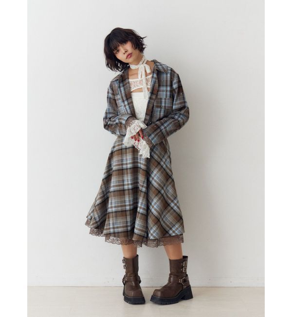 jouetie「ステンカラーラインストーンショートジャケット【セットアップ対応】」|テーラードジャケット|