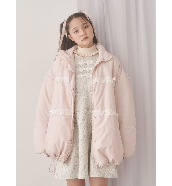 merry jenny「ribbonフリルパデットジャケット」|ダウン|