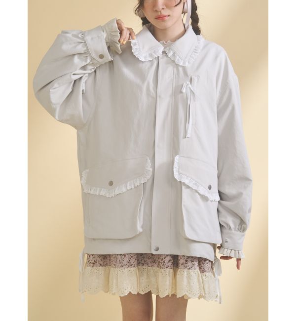merry jenny「デコラティブワークブルゾン」|ブルゾン・スタジャン|オフホワイト