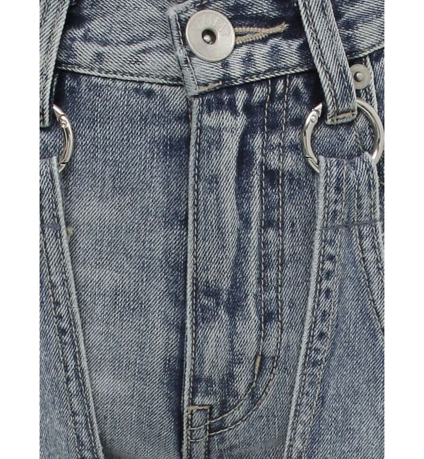 GYDA「ハイウエストレイヤードデザイン2WAYデニムパンツ」|デニム|