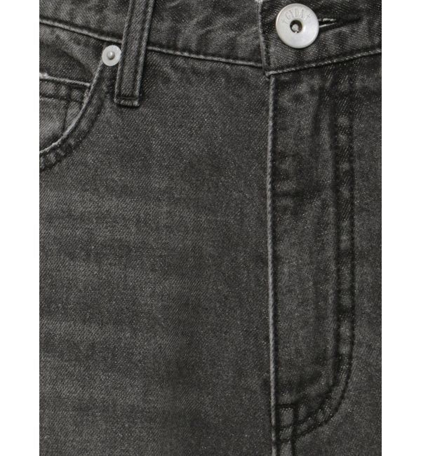 GYDA「ハイウエストダメージレースPatchストレートワイドデニムパンツ」|デニム|