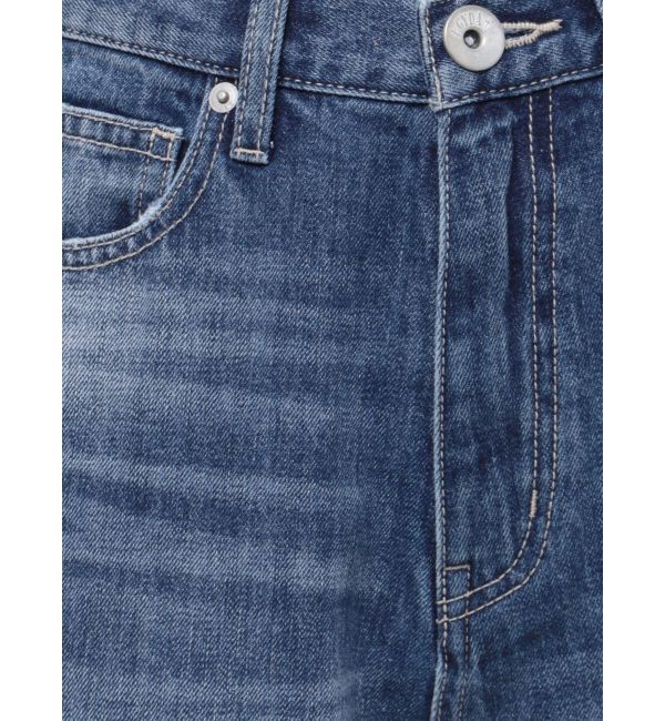 GYDA「ハイウエストダメージレースPatchストレートワイドデニムパンツ」|デニム|