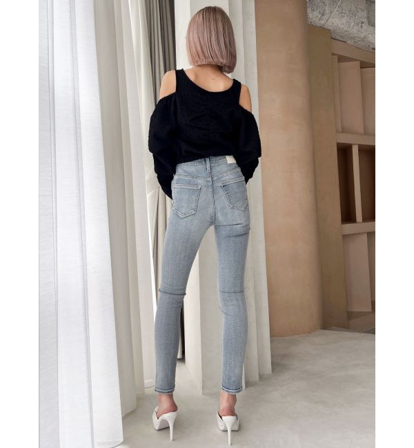 GYDA「ハイウエストワンウォッシュスキニーパンツ」|デニム|