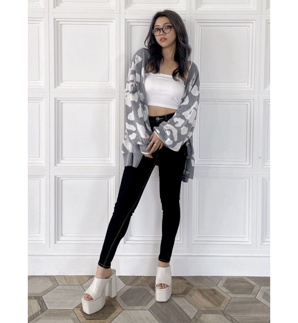 GYDA「ハイウエストワンウォッシュスキニーパンツ」|デニム|