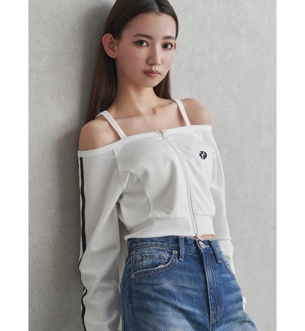 GYDA「GD track 2ラインオフショルトップス」|Tシャツ・カットソー|