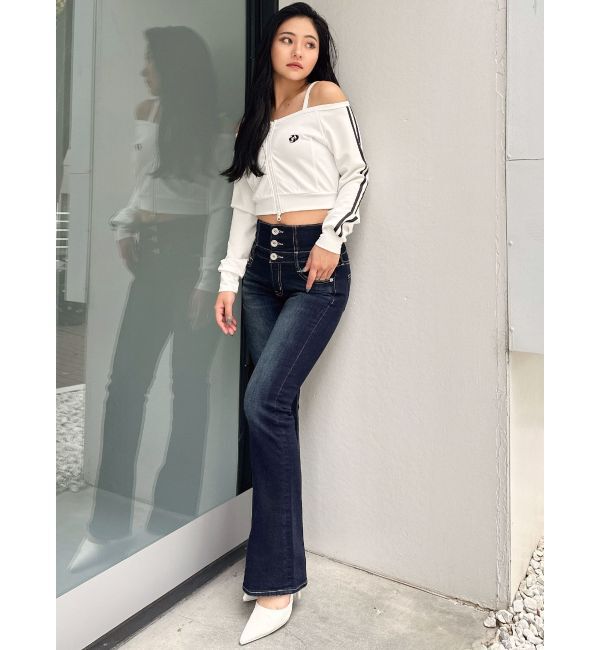 GYDA「GD track 2ラインオフショルトップス」|Tシャツ・カットソー|