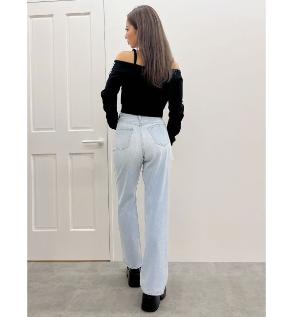 GYDA「GD track 2ラインオフショルトップス」|Tシャツ・カットソー|