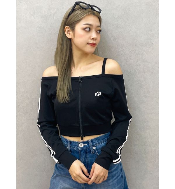 GYDA「GD track 2ラインオフショルトップス」|Tシャツ・カットソー|