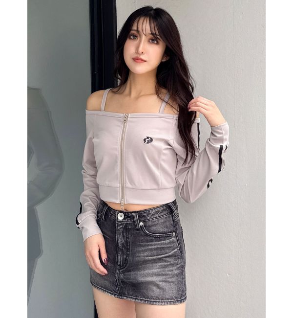 GYDA「GD track 2ラインオフショルトップス」|Tシャツ・カットソー|