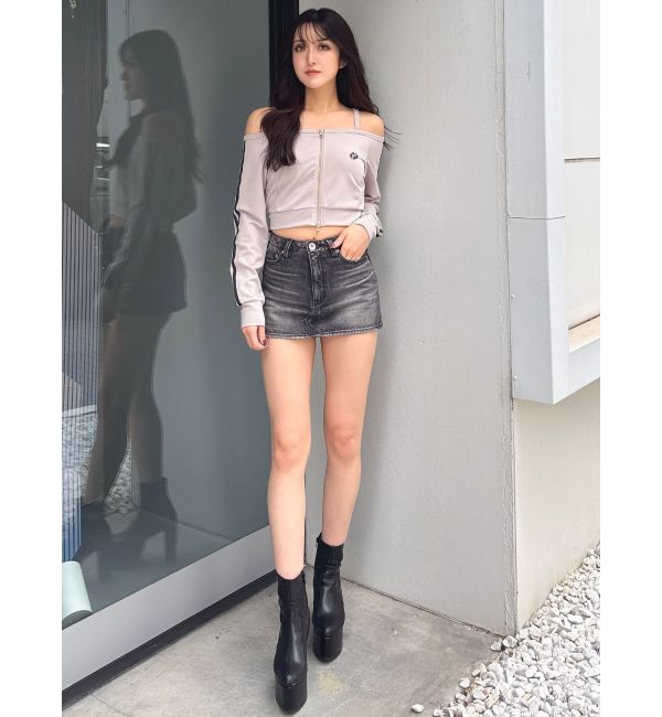 GYDA「GD track 2ラインオフショルトップス」|Tシャツ・カットソー|