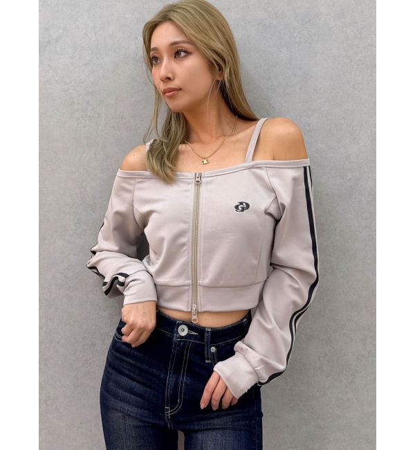 GYDA「GD track 2ラインオフショルトップス」|Tシャツ・カットソー|