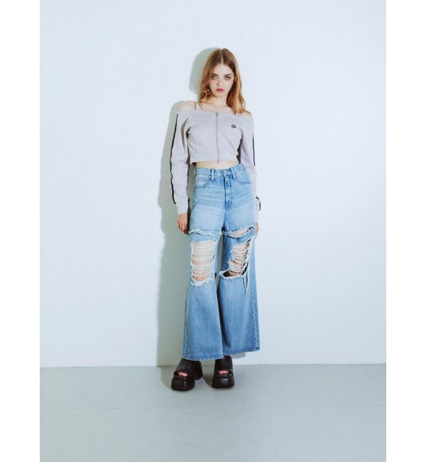 GYDA「GD track 2ラインオフショルトップス」|Tシャツ・カットソー|