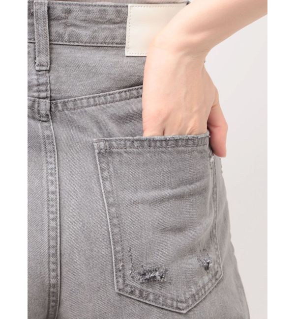 GYDA「superハイウエストDAMAGEストレートデニムパンツ」|デニム|