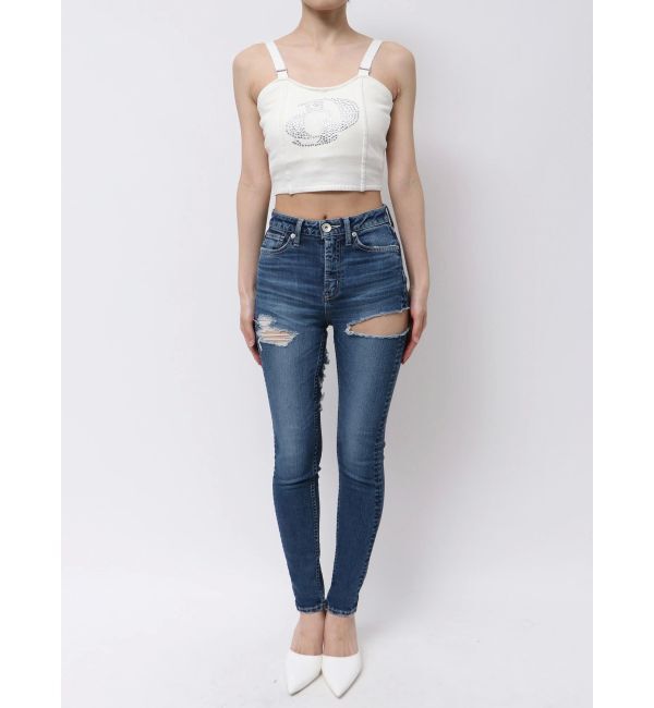 GYDA「GD ラインストーンニットビスチェ」|キャミソール|