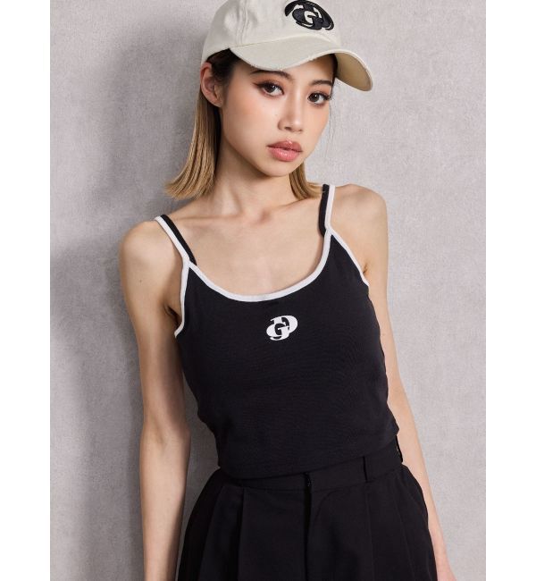 GYDA「GD バイカラーキャミソール」|キャミソール|ブラック