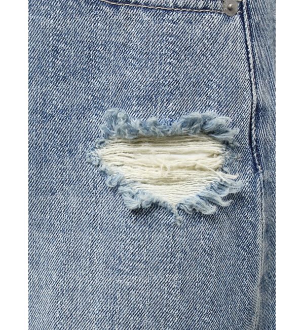 GYDA「ハイウエストSIDE straight line damageワイドデニムパンツ」|デニム|