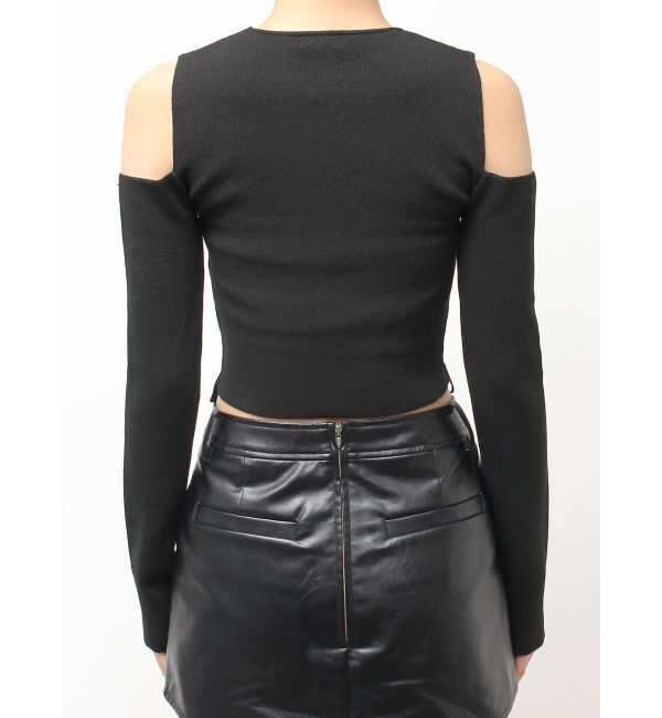 GYDA「Symmetry GYDAフロントレースアップニットトップス」|ニット・セーター|