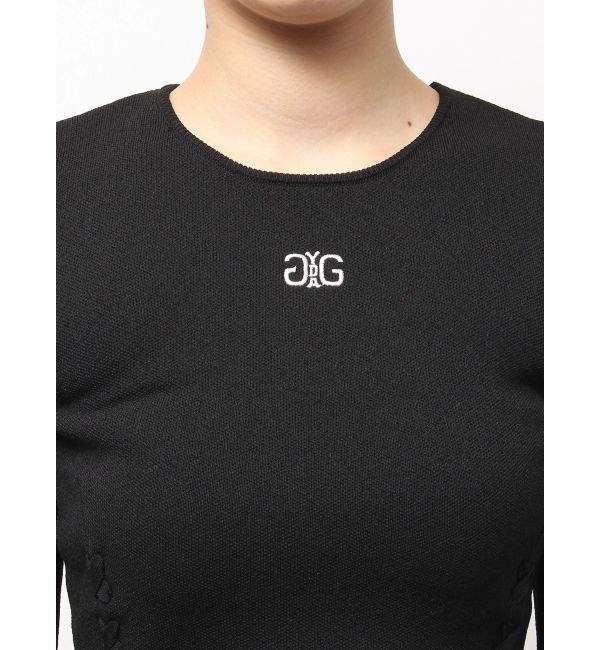 GYDA「Symmetry GYDAフロントレースアップニットトップス」|ニット・セーター|