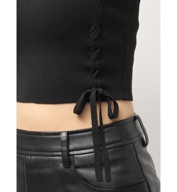 GYDA「Symmetry GYDAフロントレースアップニットトップス」|ニット・セーター|