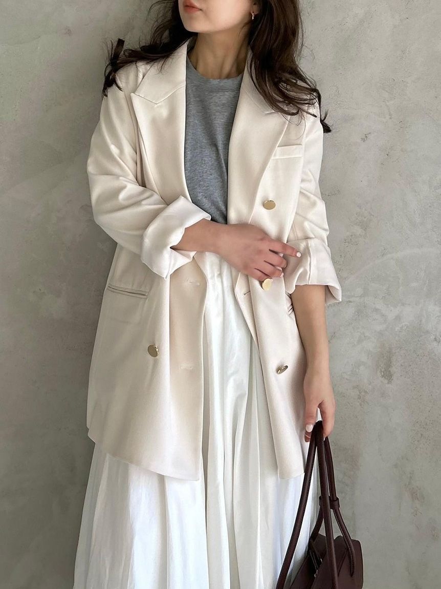 Mila Owen「金釦ダブルブレストロングブレザー」|テーラードジャケット|IVR