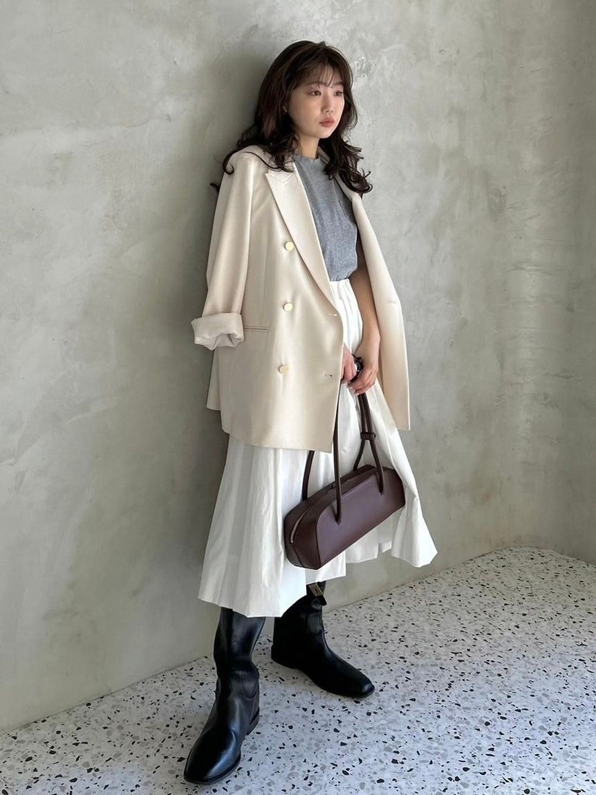 Mila Owen「金釦ダブルブレストロングブレザー」|テーラードジャケット|