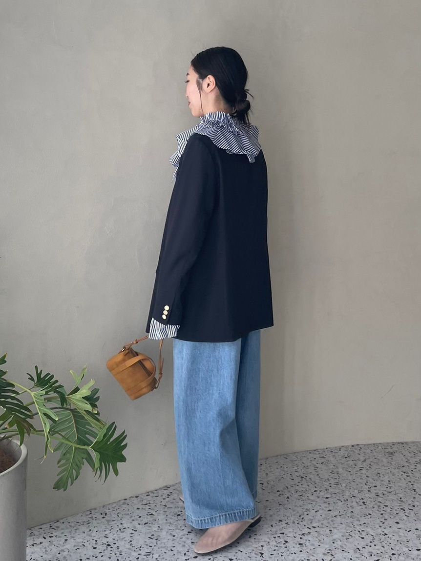 Mila Owen「金釦ダブルブレストロングブレザー」|テーラードジャケット|