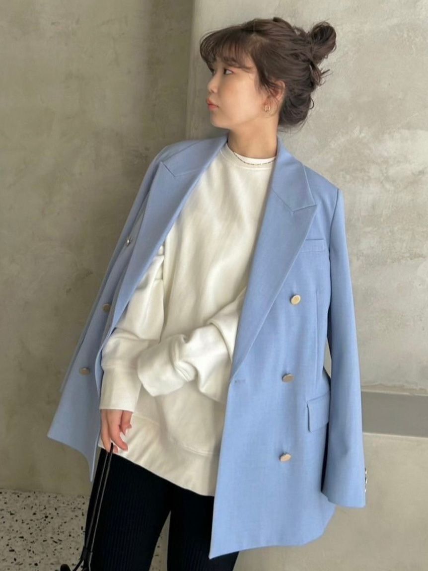 Mila Owen「金釦ダブルブレストロングブレザー」|テーラードジャケット|BLU