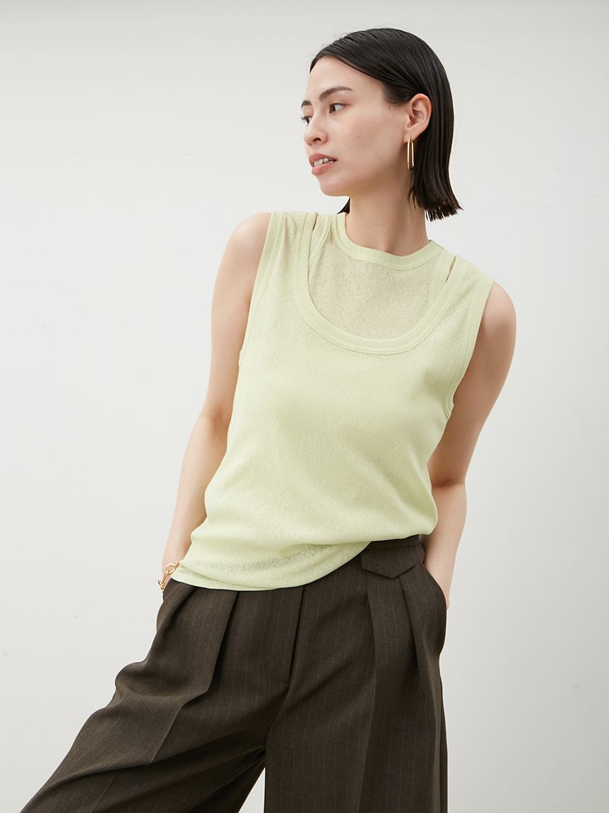 Mila Owen「イージーケアタンクレイヤードカットトップス」|タンクトップ|
