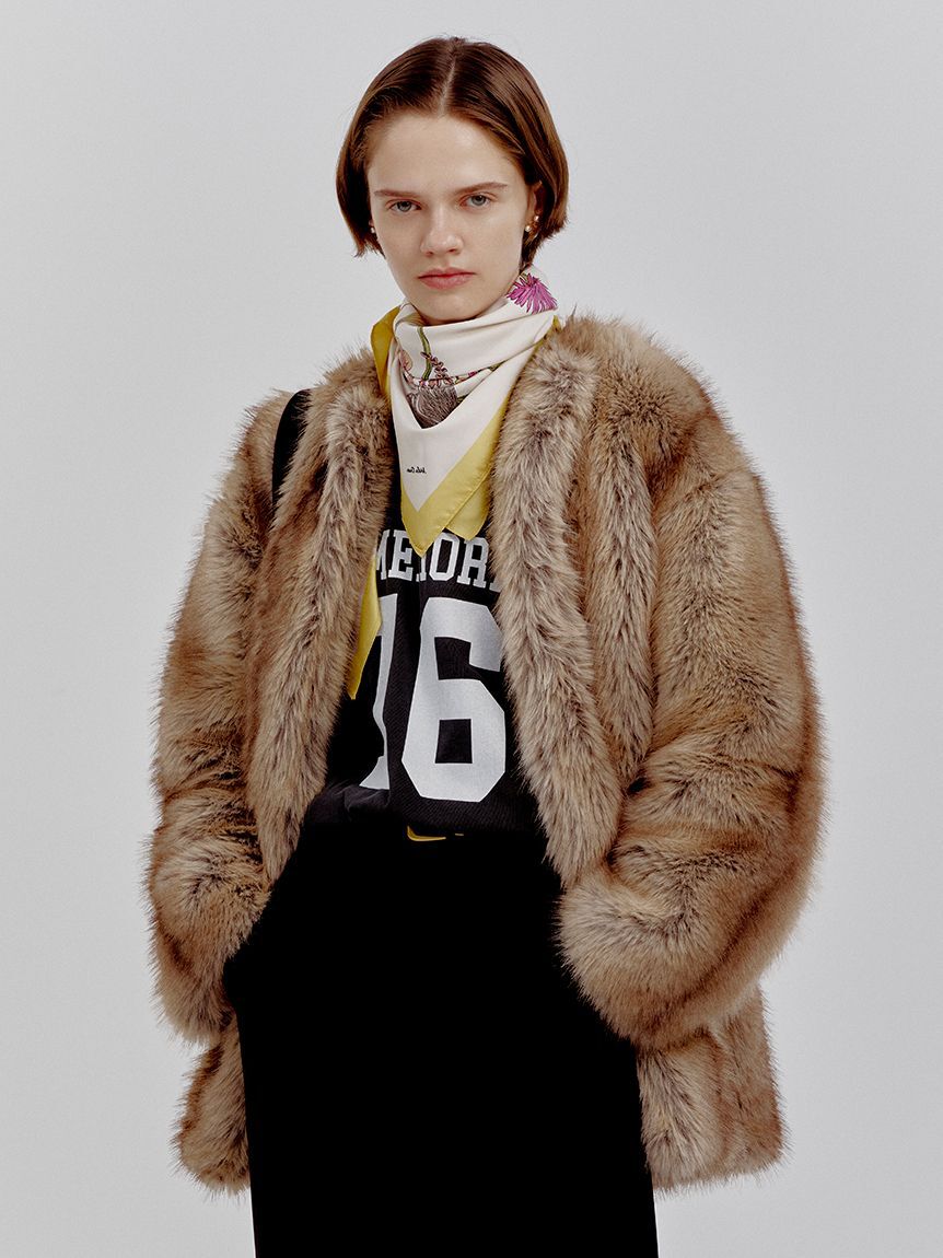 マルチマテリアルノーカラーファーコート（Mila Owen）｜ルミネの