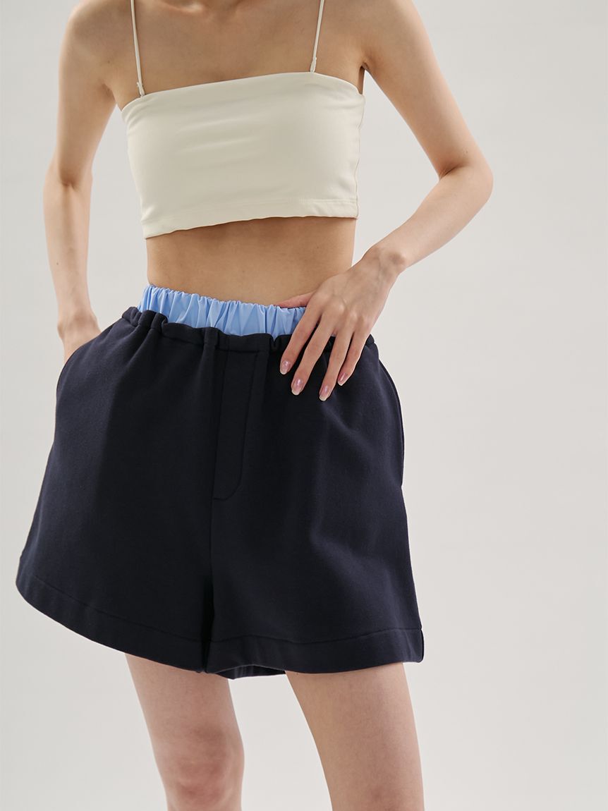 emmi atelier「【em】レイヤードライクスウェットショートパンツ【セットアップ対応】」|その他|