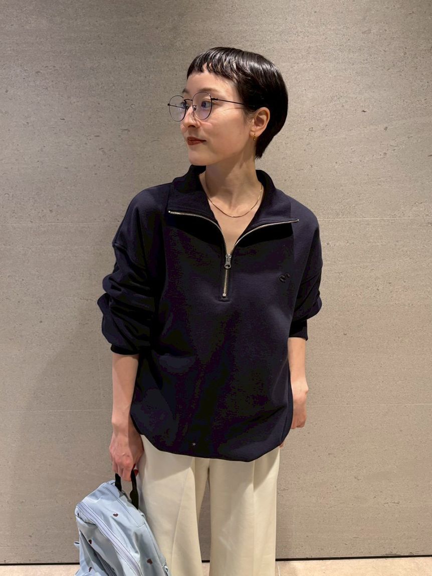 emmi atelier「【em】ハーフジップスウェット【セットアップ対応】」|スウェット・ジャージ|NVY