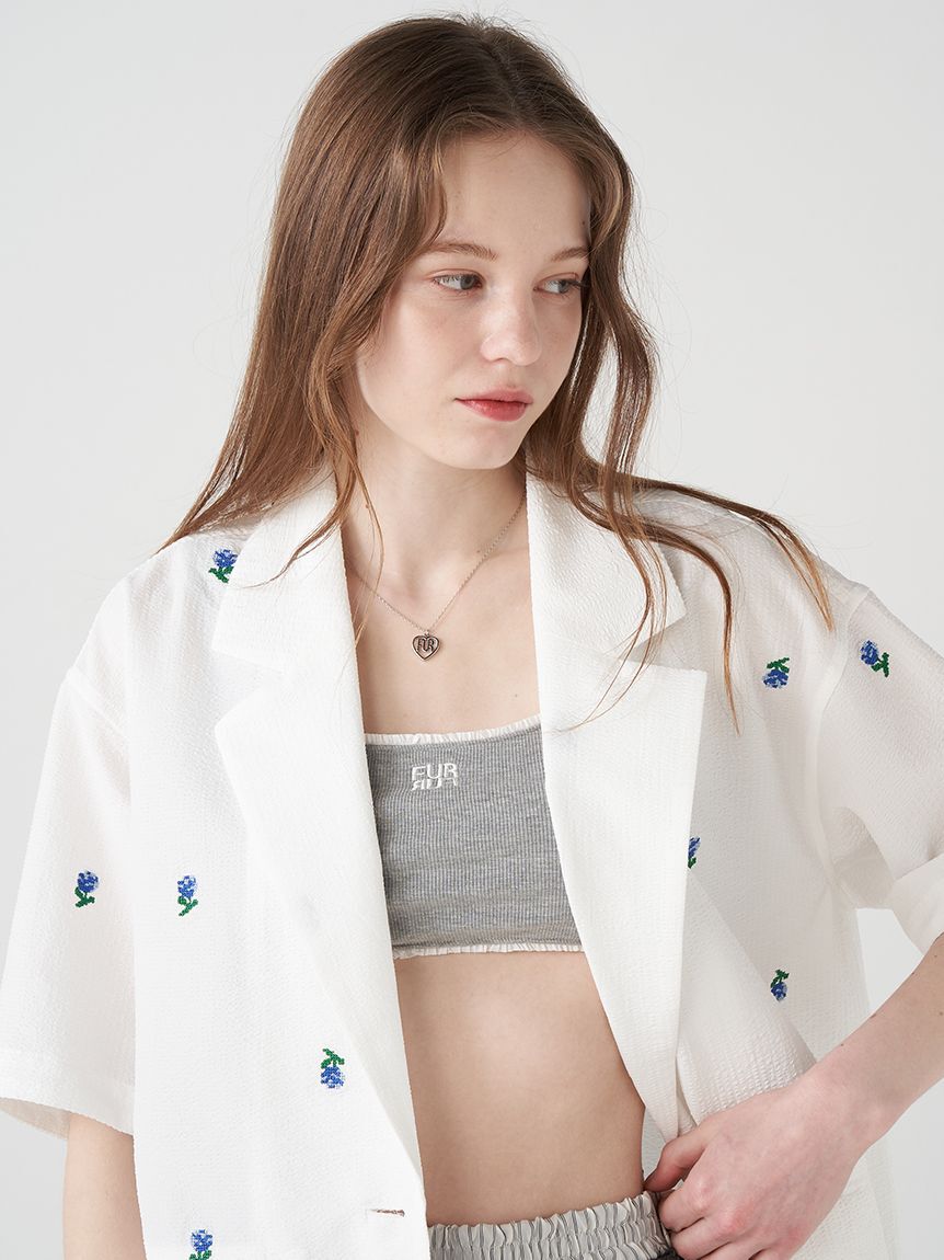 FURFUR「ロゴ刺繍カップインタンクトップ」|タンクトップ|