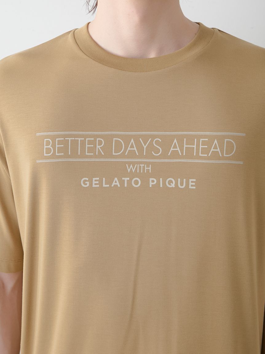 GELATO PIQUE HOMME「【HOMME】【接触冷感】クールレーヨンロゴTシャツ＆ハーフパンツセット」|ルームウェア|