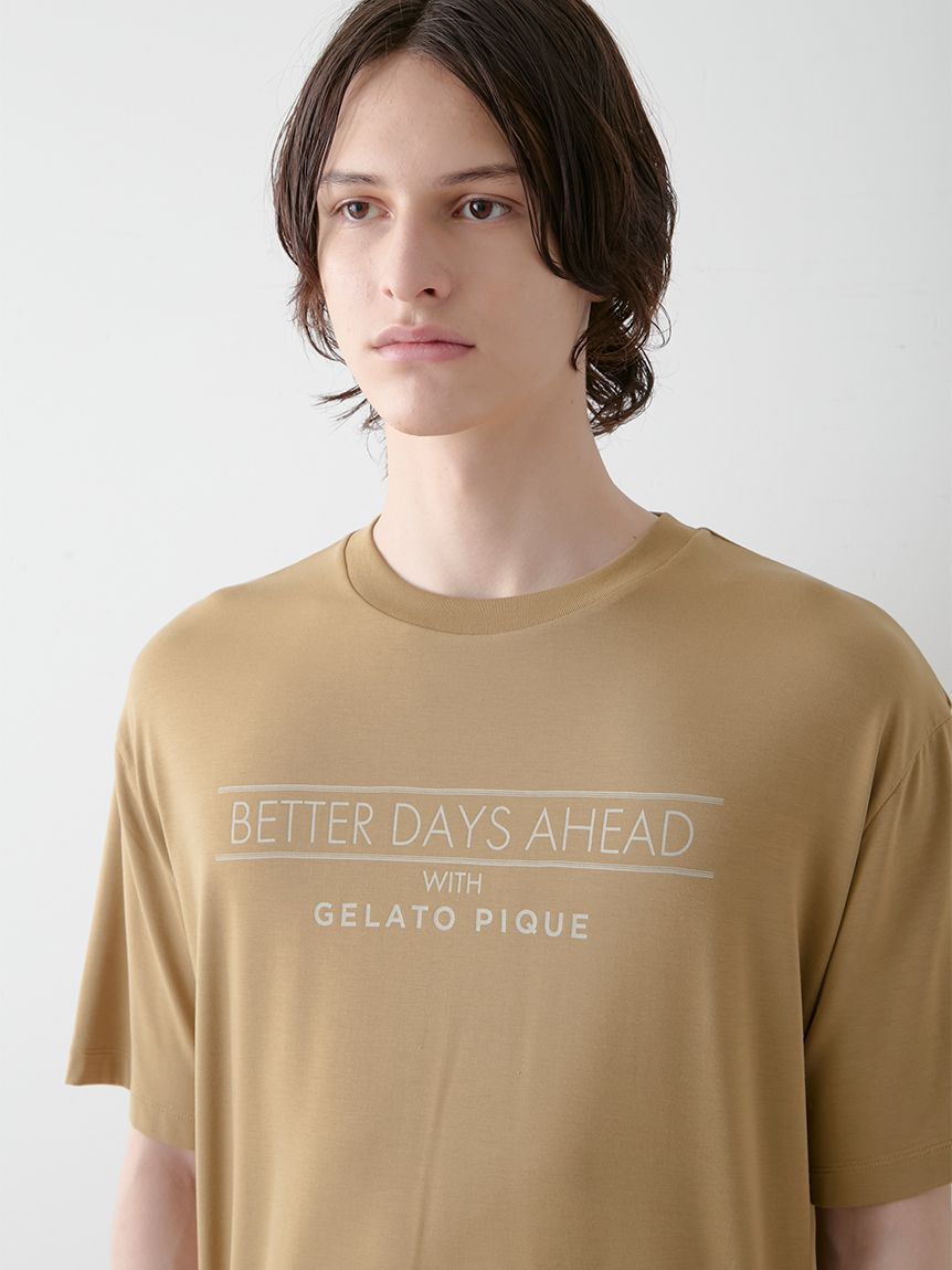 GELATO PIQUE HOMME「【HOMME】【接触冷感】クールレーヨンロゴTシャツ＆ハーフパンツセット」|ルームウェア|