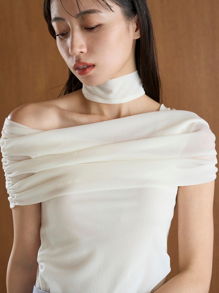 SNIDEL「ギャザーアシメカットプルオーバー」|Tシャツ・カットソー|