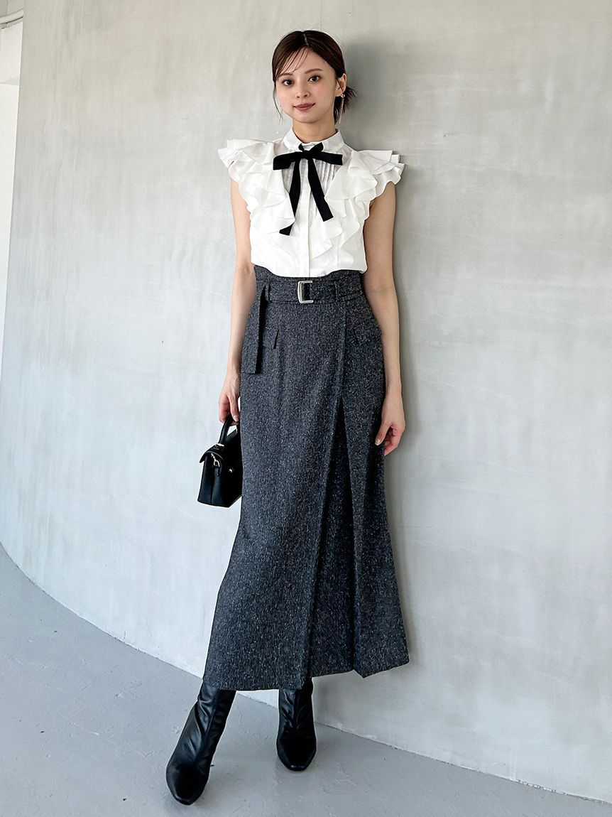SNIDEL「フリルボウタイブラウス」|シャツ・ブラウス|