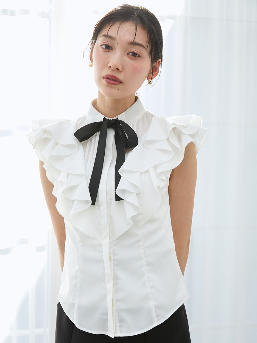 SNIDEL「フリルボウタイブラウス」|シャツ・ブラウス|
