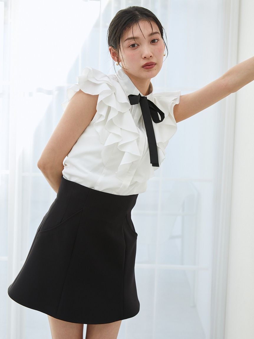 SNIDEL「フリルボウタイブラウス」|シャツ・ブラウス|