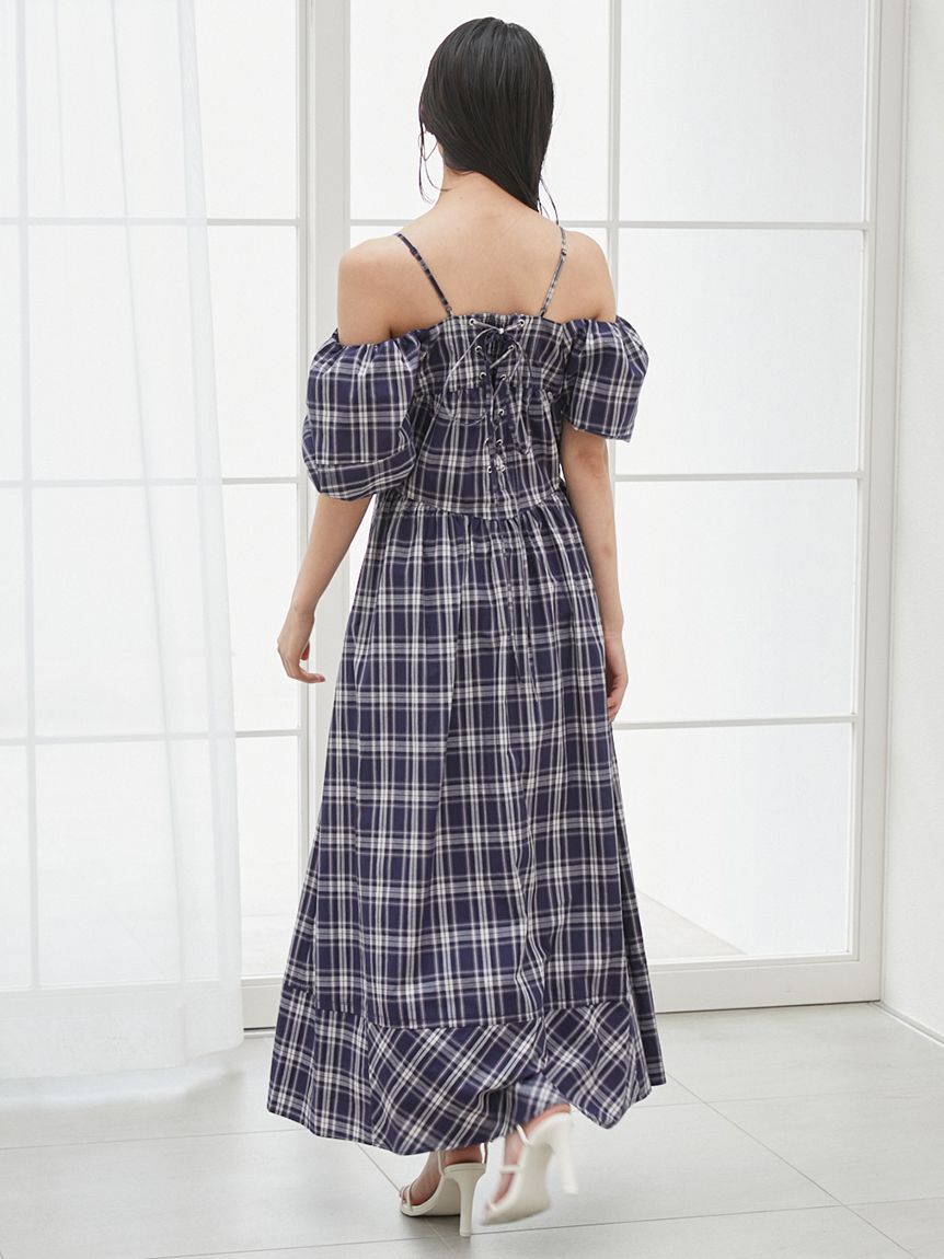 SNIDEL「オフショルパフスリワンピース」|ワンピース|