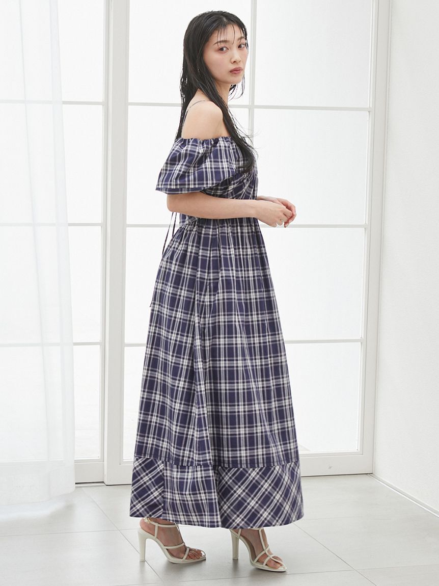 SNIDEL「オフショルパフスリワンピース」|ワンピース|