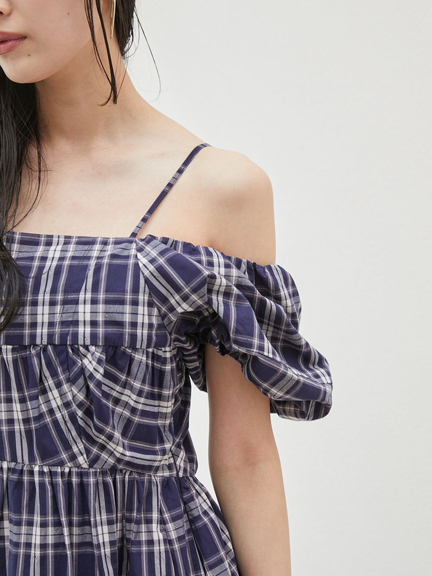 SNIDEL「オフショルパフスリワンピース」|ワンピース|