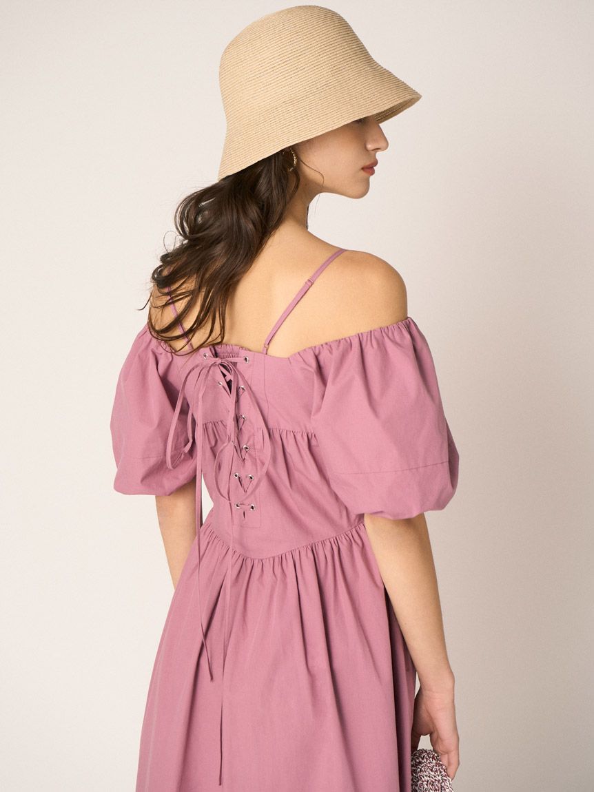 SNIDEL「オフショルパフスリワンピース」|ワンピース|