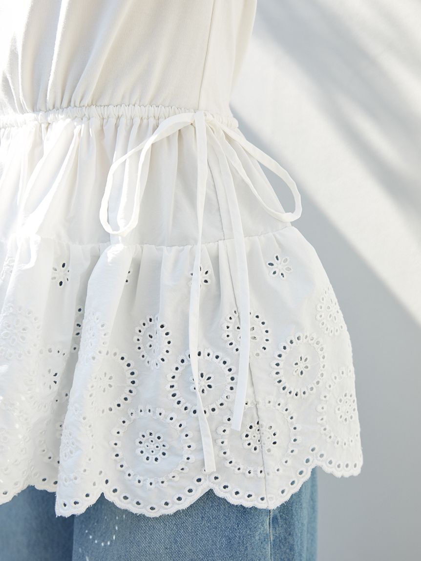 SNIDEL「カットオフショルペプラムプルオーバー」|Tシャツ・カットソー|