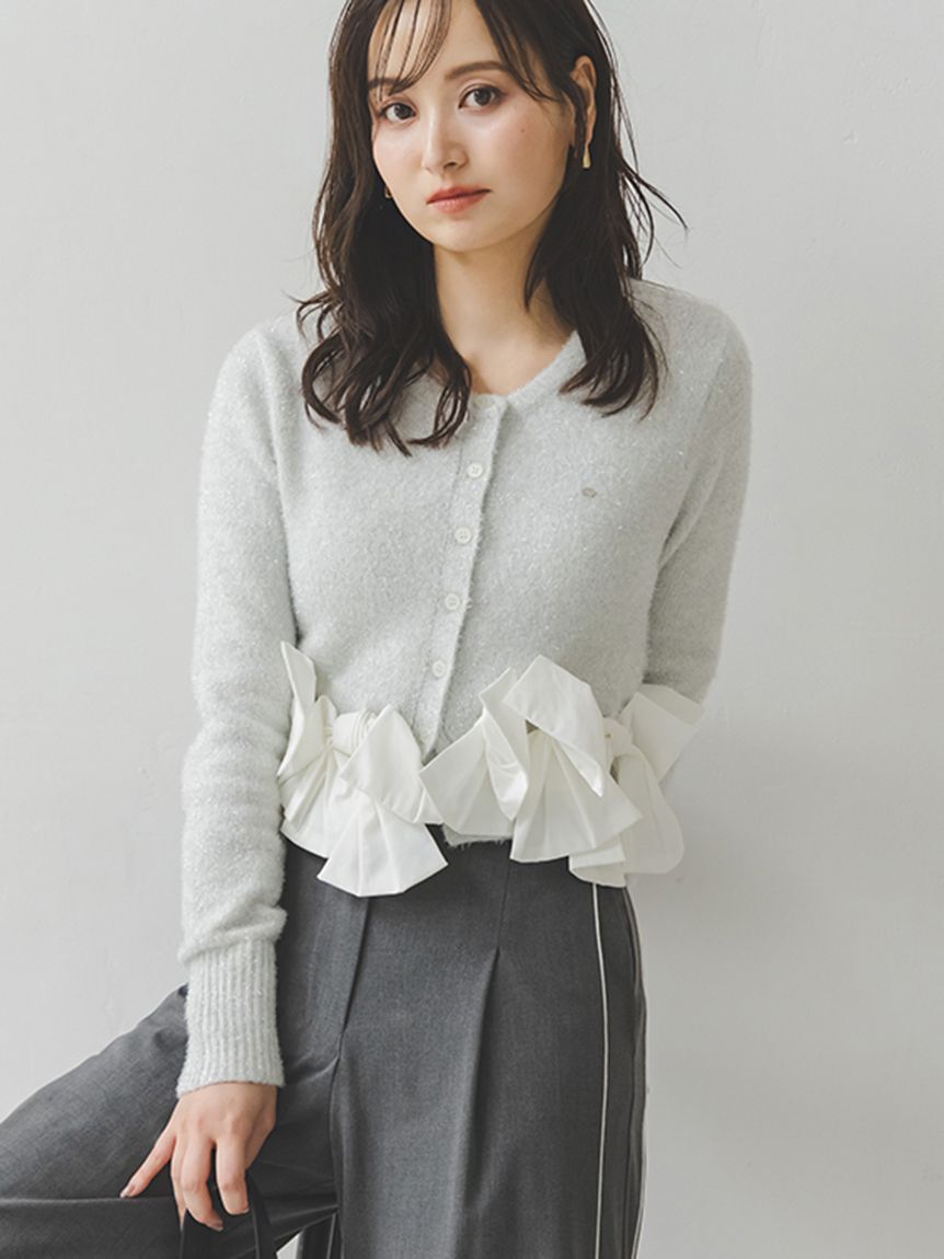 SNIDEL「リボンモチーフカーディガン」|ニット・セーター|IVR